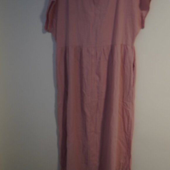 Pink Flowy Dress - Midi Length - Picture 2 of 2